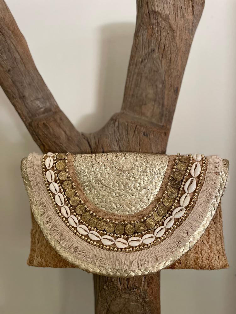 Ethnic Rattan Clutch Bag