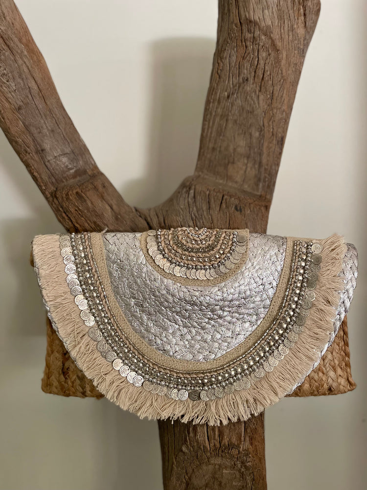 Ethnic Rattan Clutch Bag