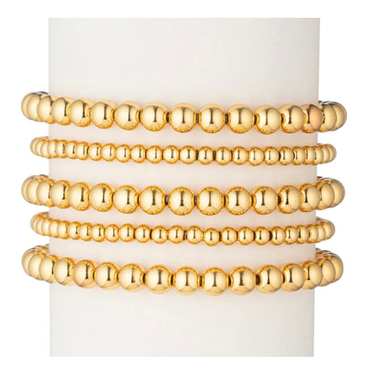 Gold Plated Beaded Bracelet Set